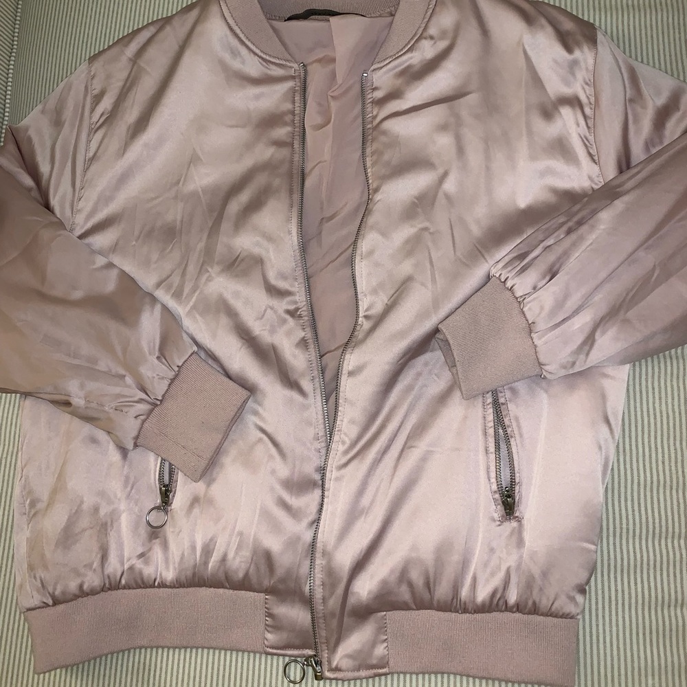 Dusty pink bomber